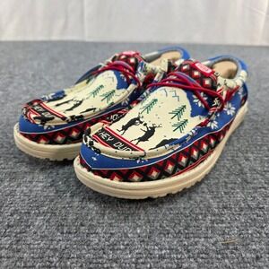 Hey Dude Wally Holiday Cheers‎ White Multi Men's Loafers Size 10 NEW